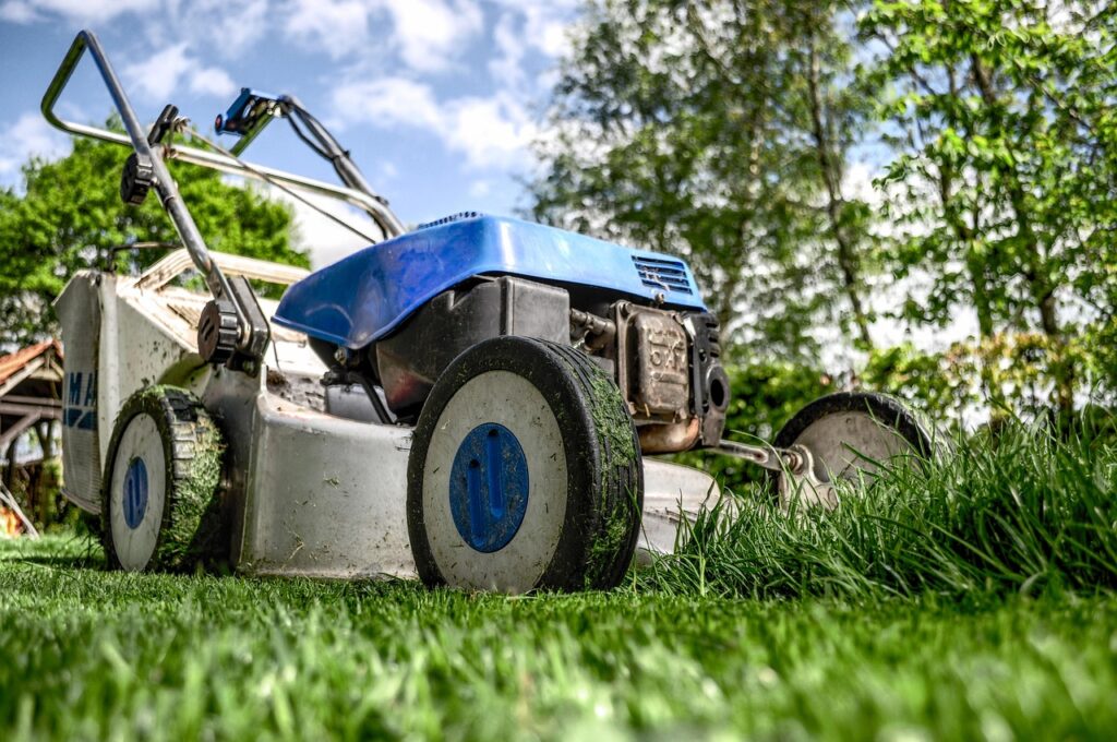 lawn mower, grass, garden, front yard, gardening, lawn-mower chassis, lawn, cutting, gardener, equipment, machine, nature, backyard, mower, maintenance, yard