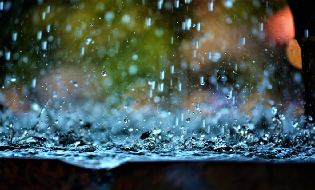 water splashing on a surface