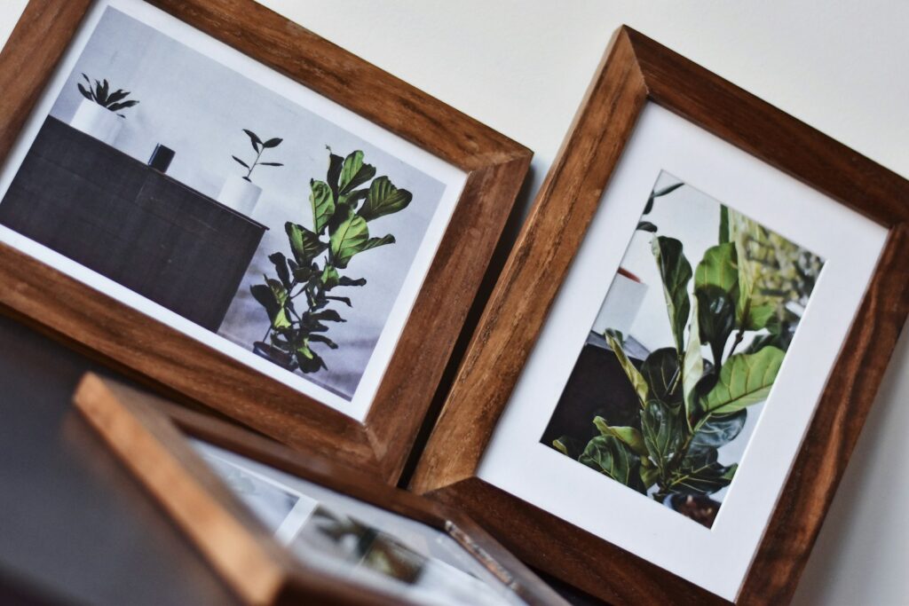 two brown-photo frame