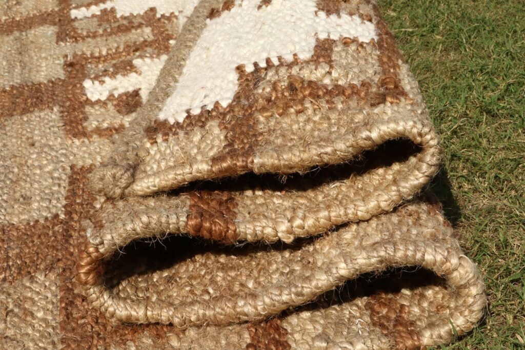 A close up of a blanket on the ground