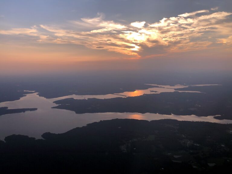 Sunset over Falls Lake in North Carolina